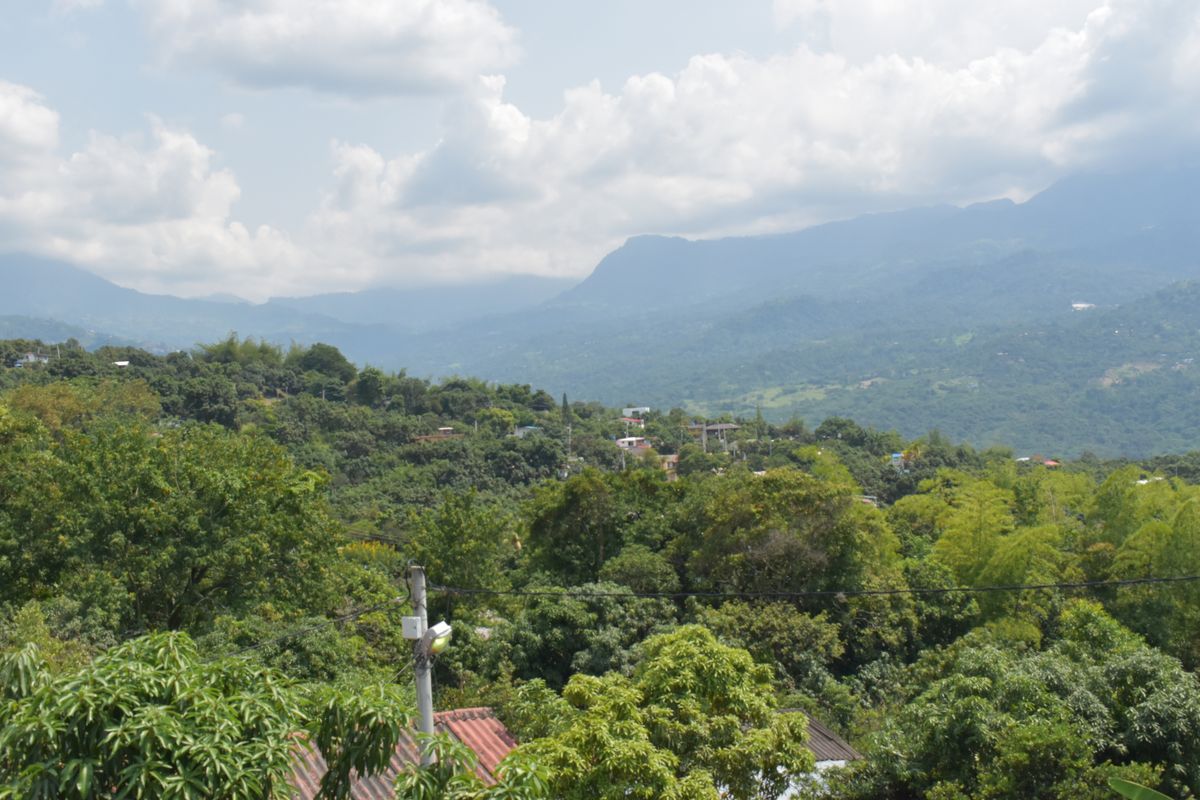Vista a las montañas desde la terraza